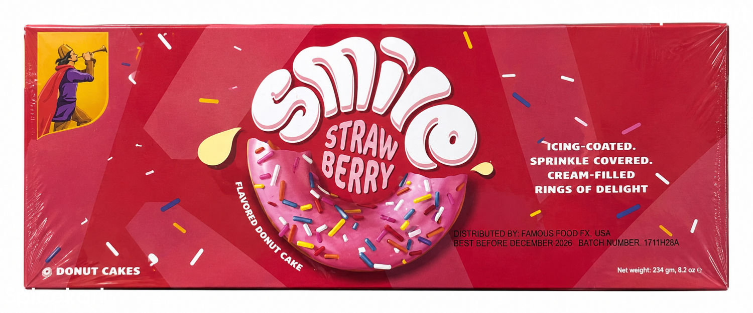 EBM Smile Strawberry Donut Cake