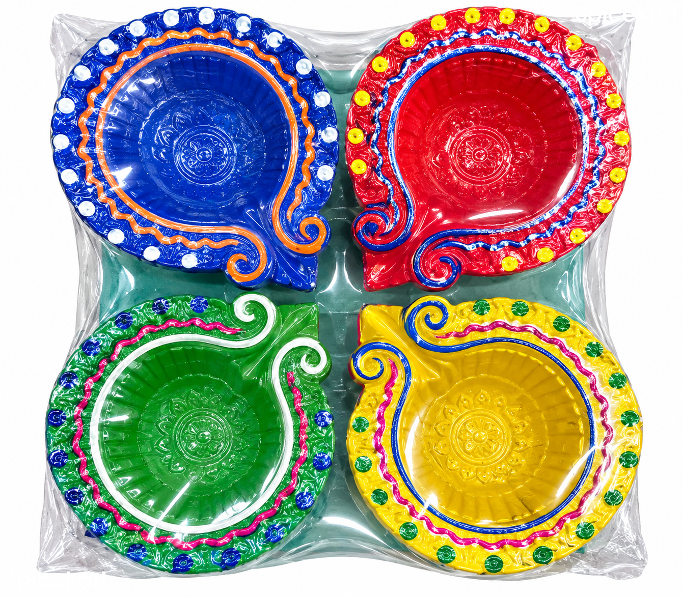 Multicolor Diya Lamps pack (4)