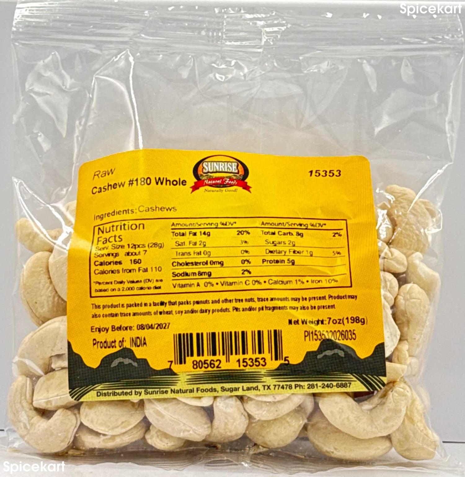 Sunrise Whole Cashew